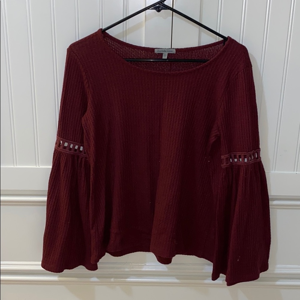 •Charlotte Russe Burgundy Long Sleeve Shirt Size